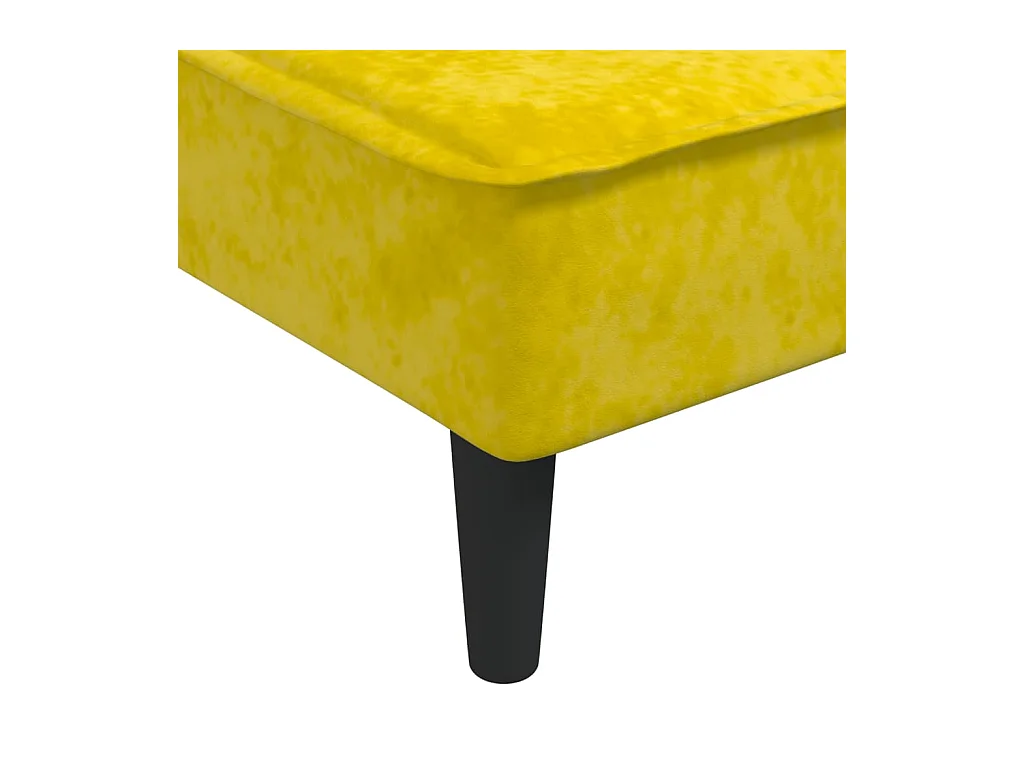 Chaise longue jaune velours
