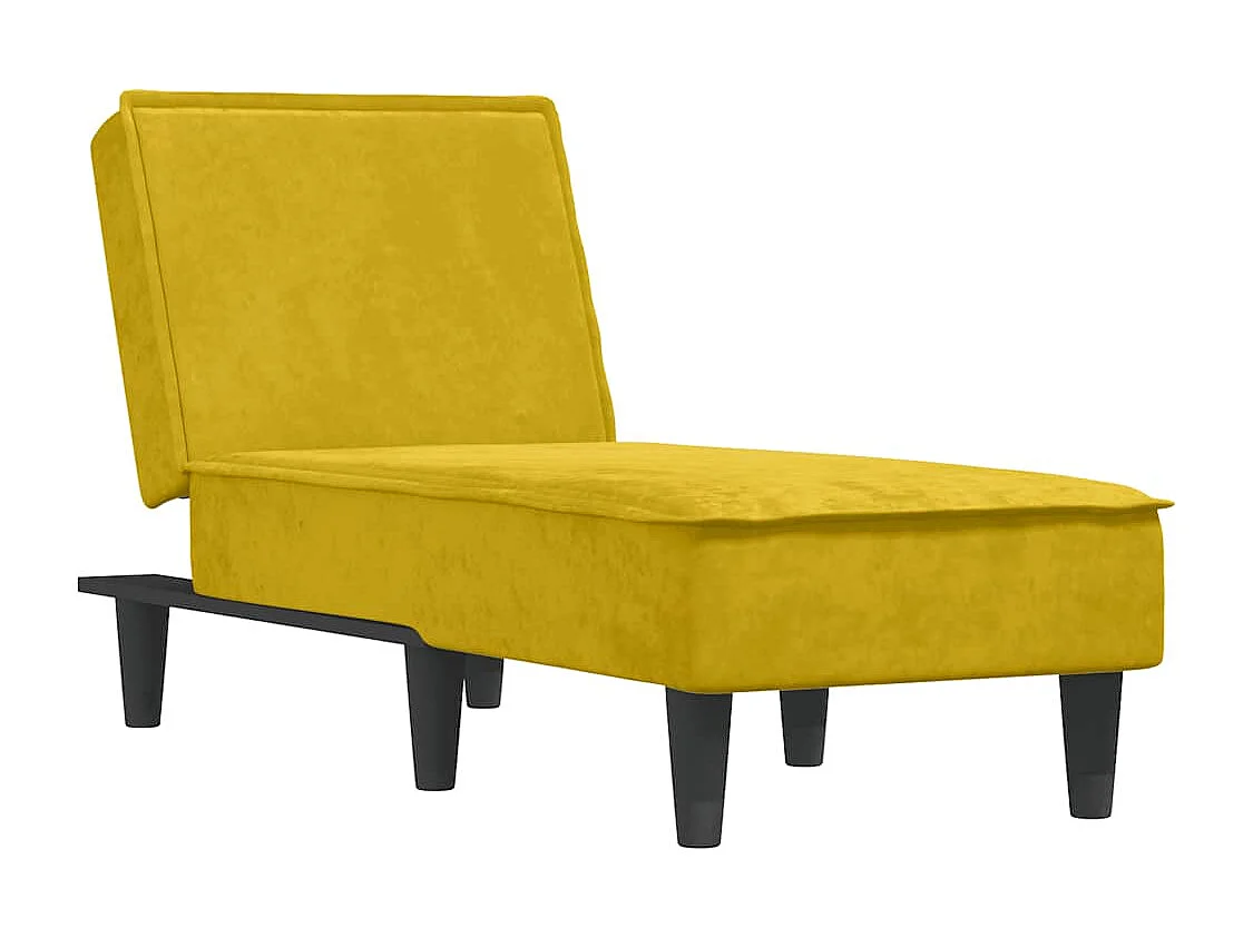 Chaise longue jaune velours