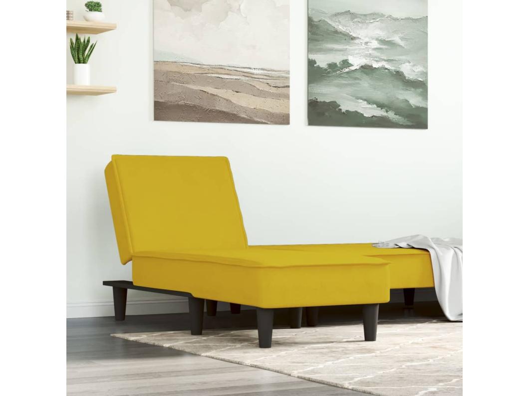 Chaise longue veludo amarelo