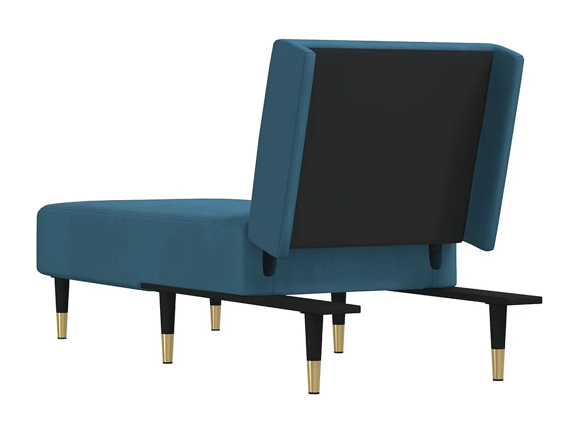 Chaise longue veludo azul