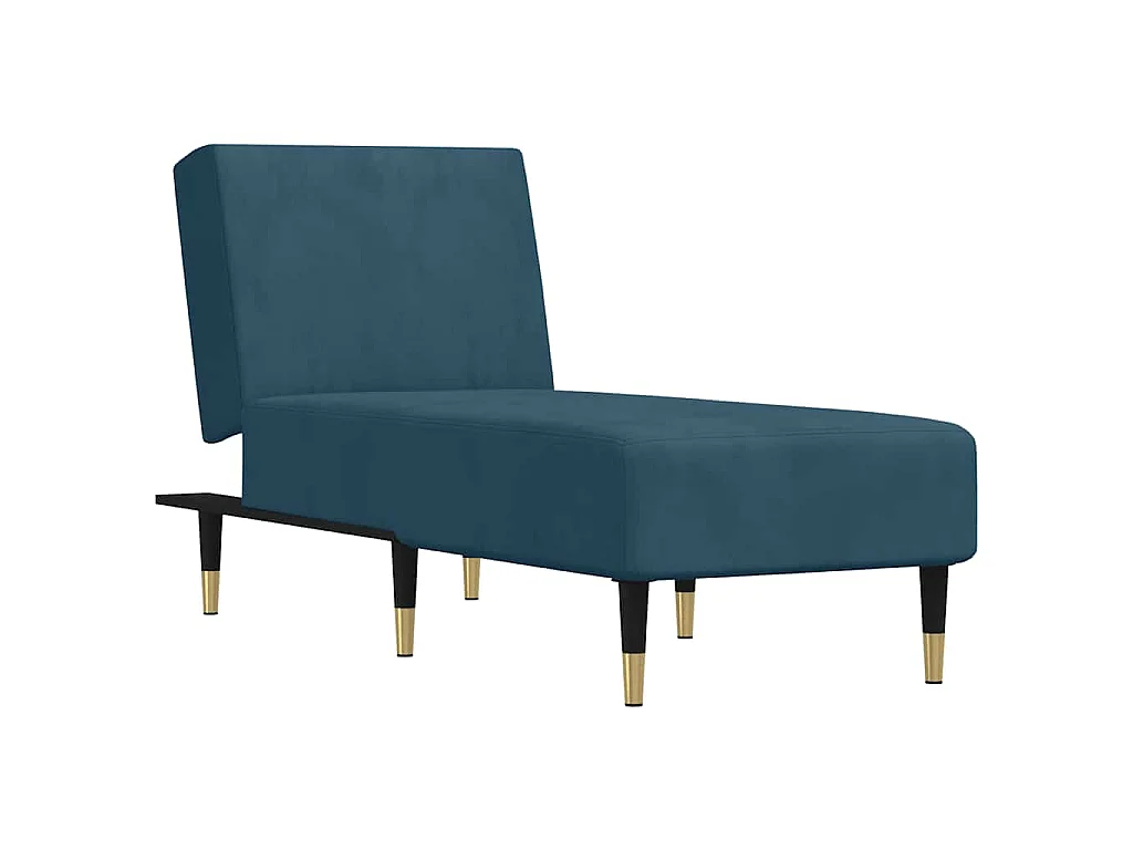Chaise longue veludo azul