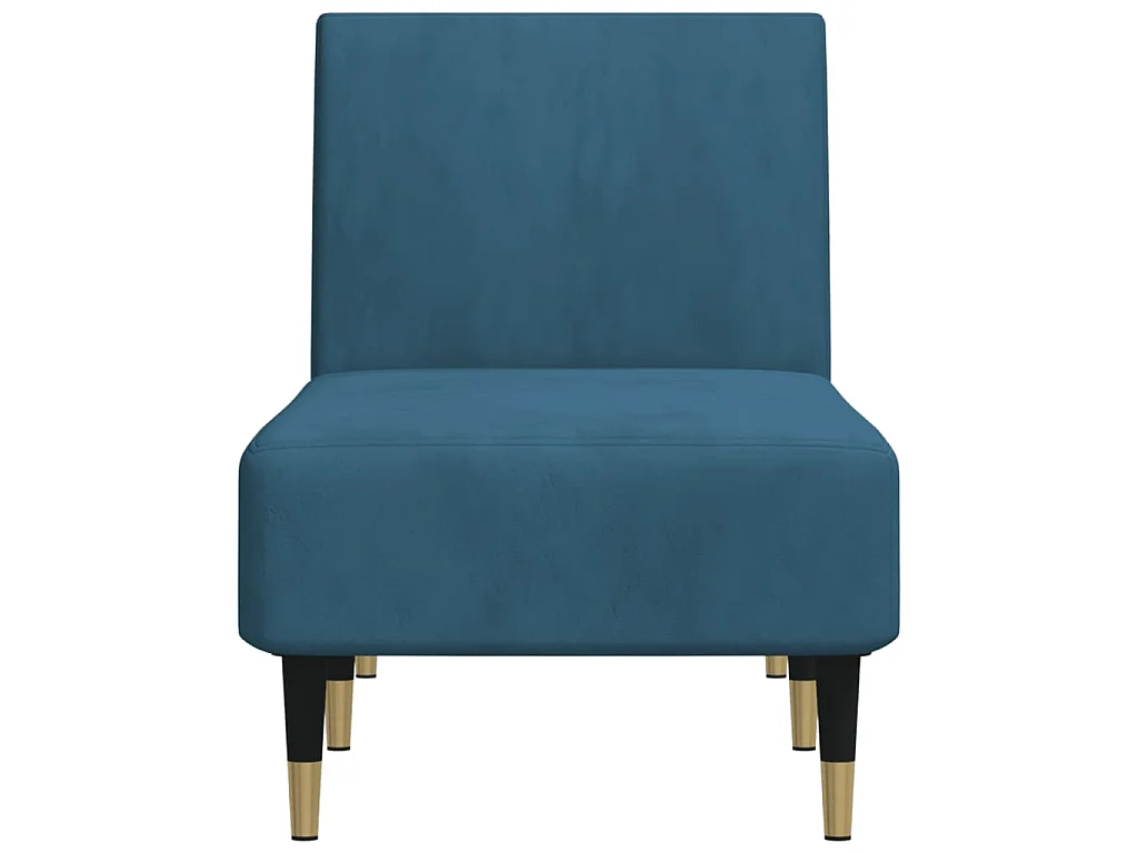 Chaise longue veludo azul