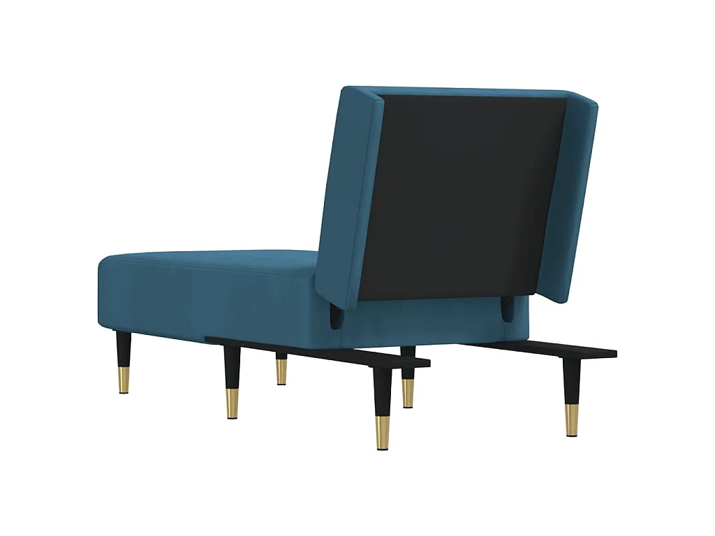 Chaise longue veludo azul