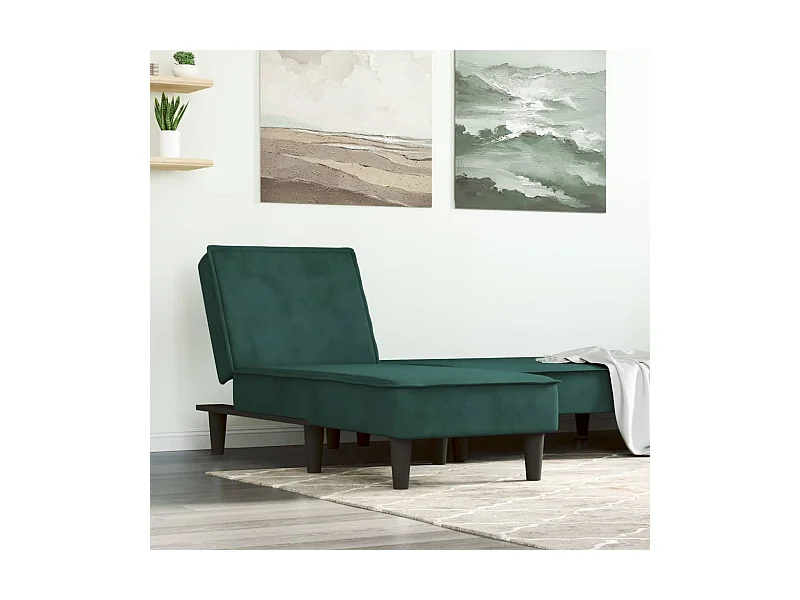Chaiselongue Dunkelgrün Samt