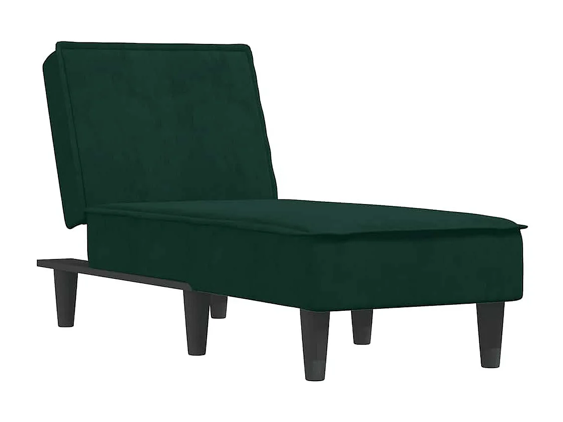 Chaise longue vert foncé velours