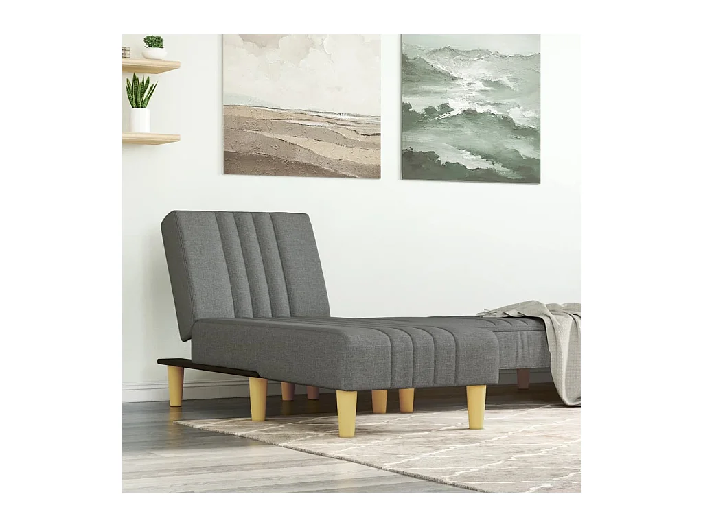 Chaise longue gris foncé tissu