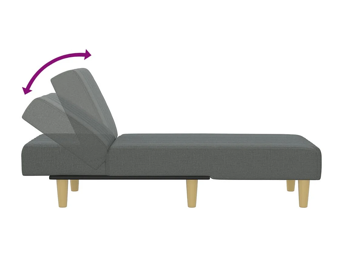 Chaise longue gris foncé tissu