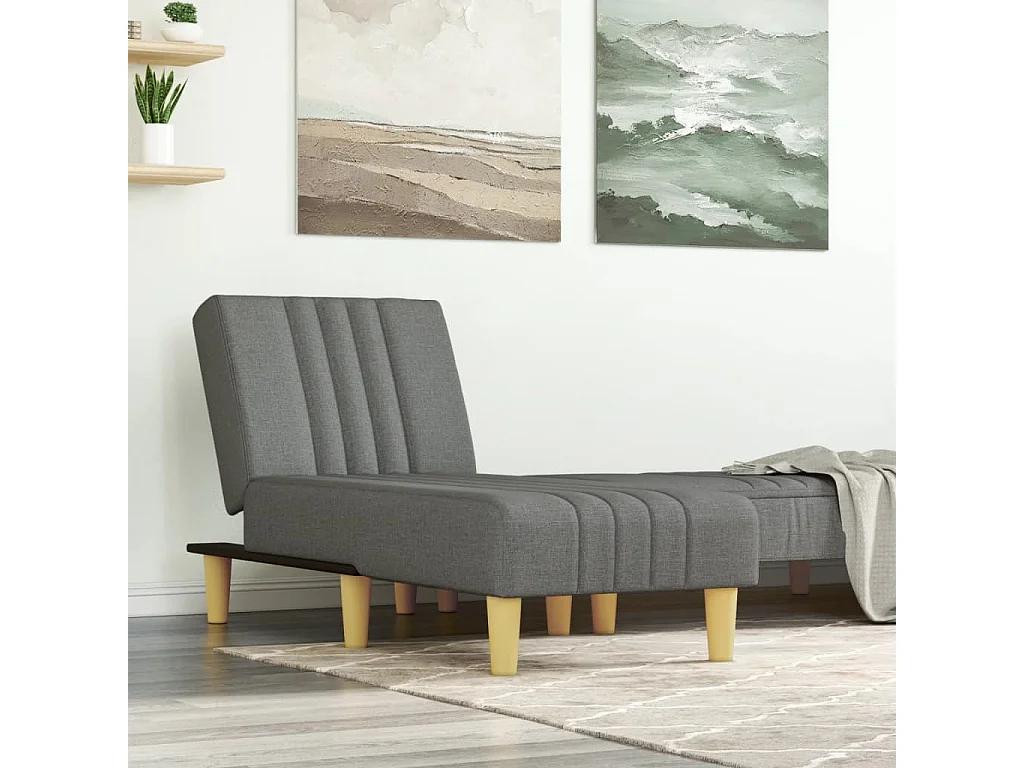 Chaise longue gris foncé tissu