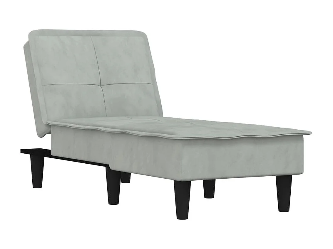 Chaise longue gris clair velours