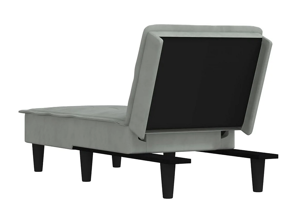 Chaise longue gris clair velours