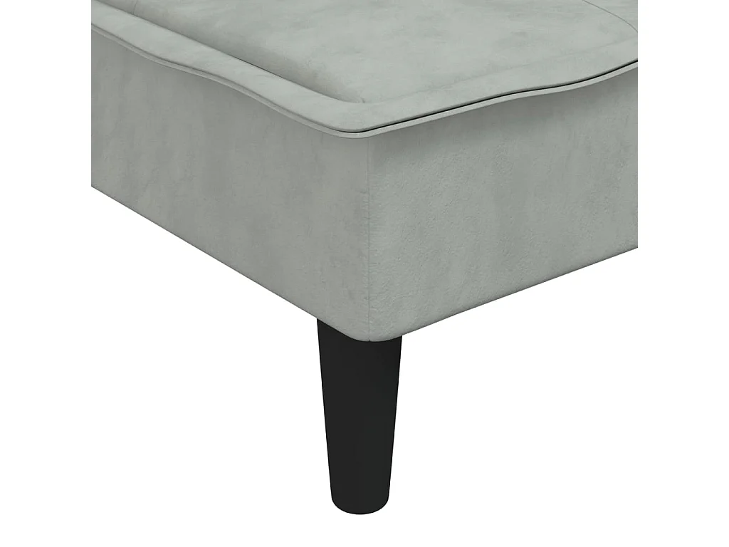 Chaise longue gris clair velours