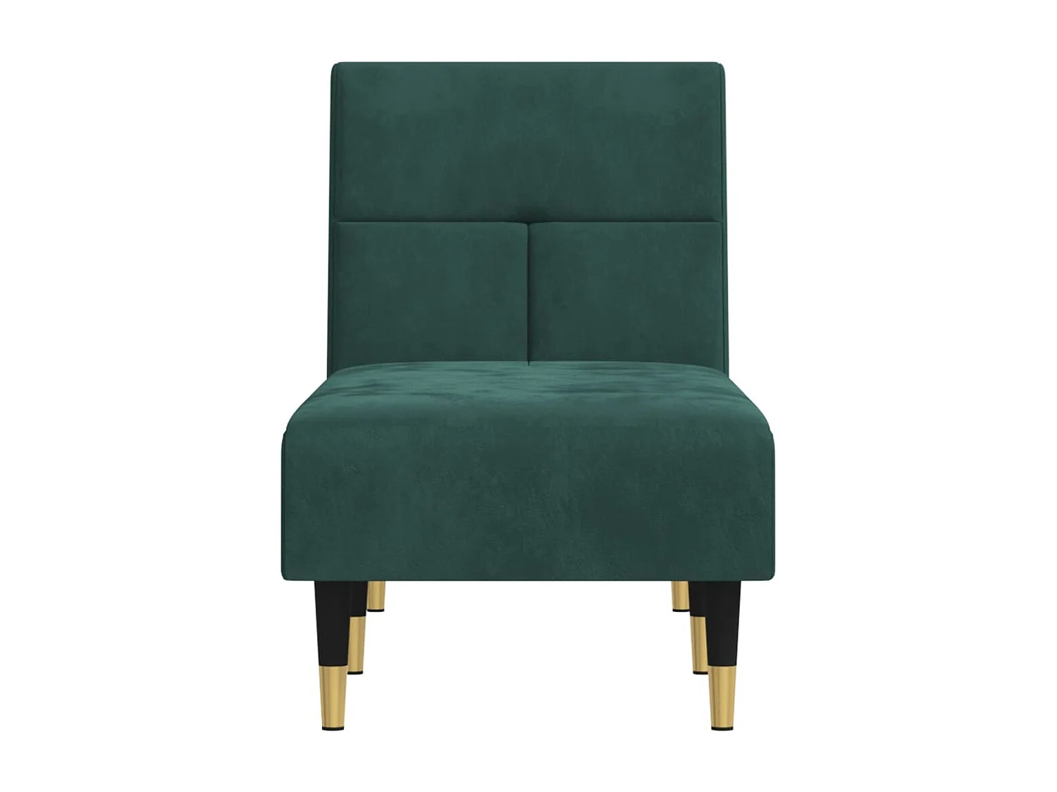 Chaise longue veludo verde-escuro