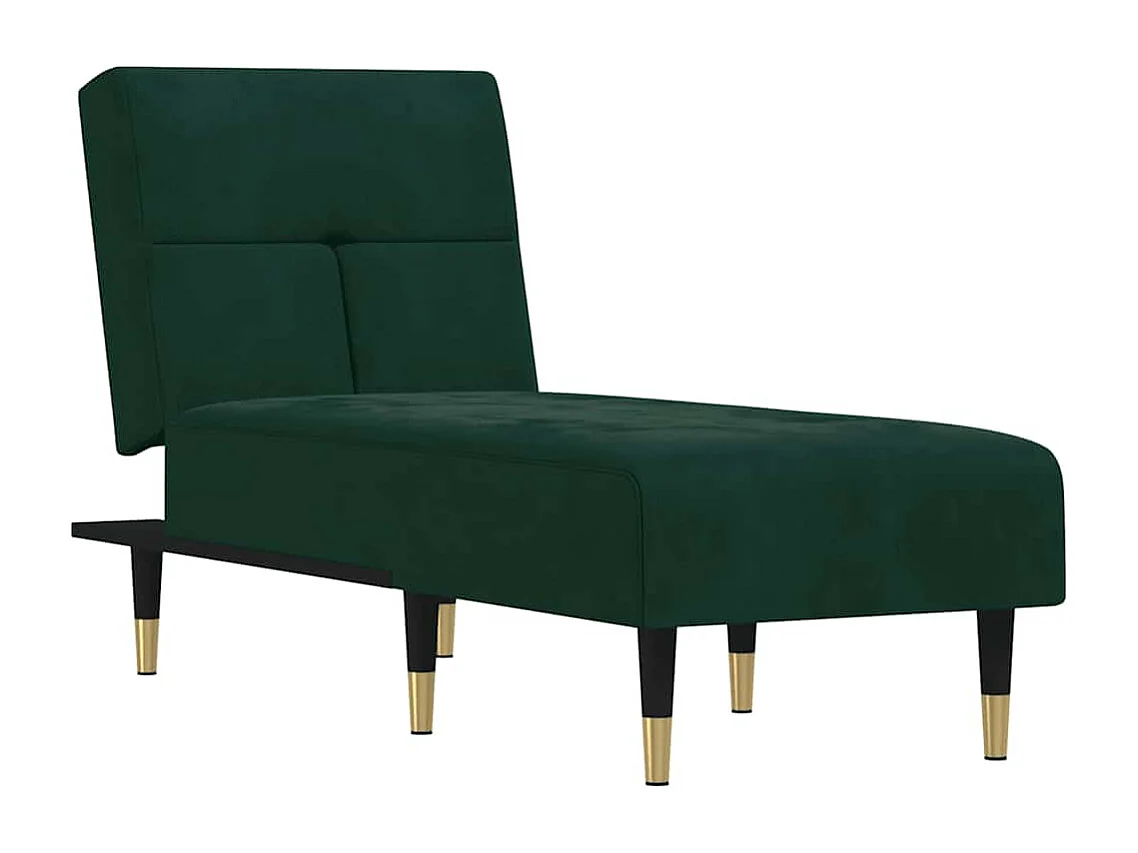 Chaiselongue Dunkelgrün Samt
