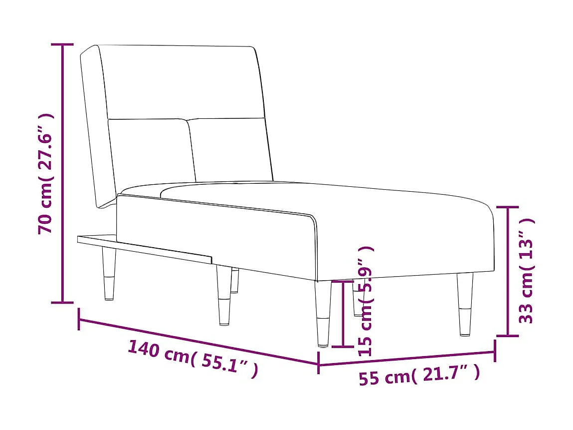 Chaiselongue Dunkelgrün Samt