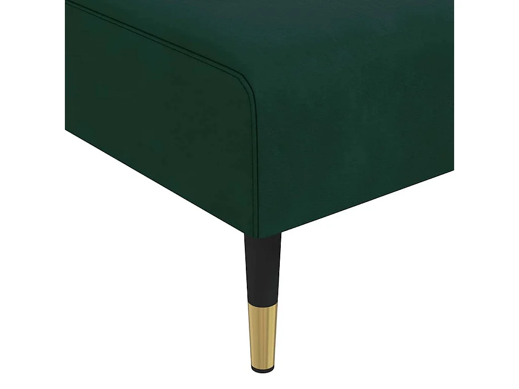 Chaise longue vert foncé velours
