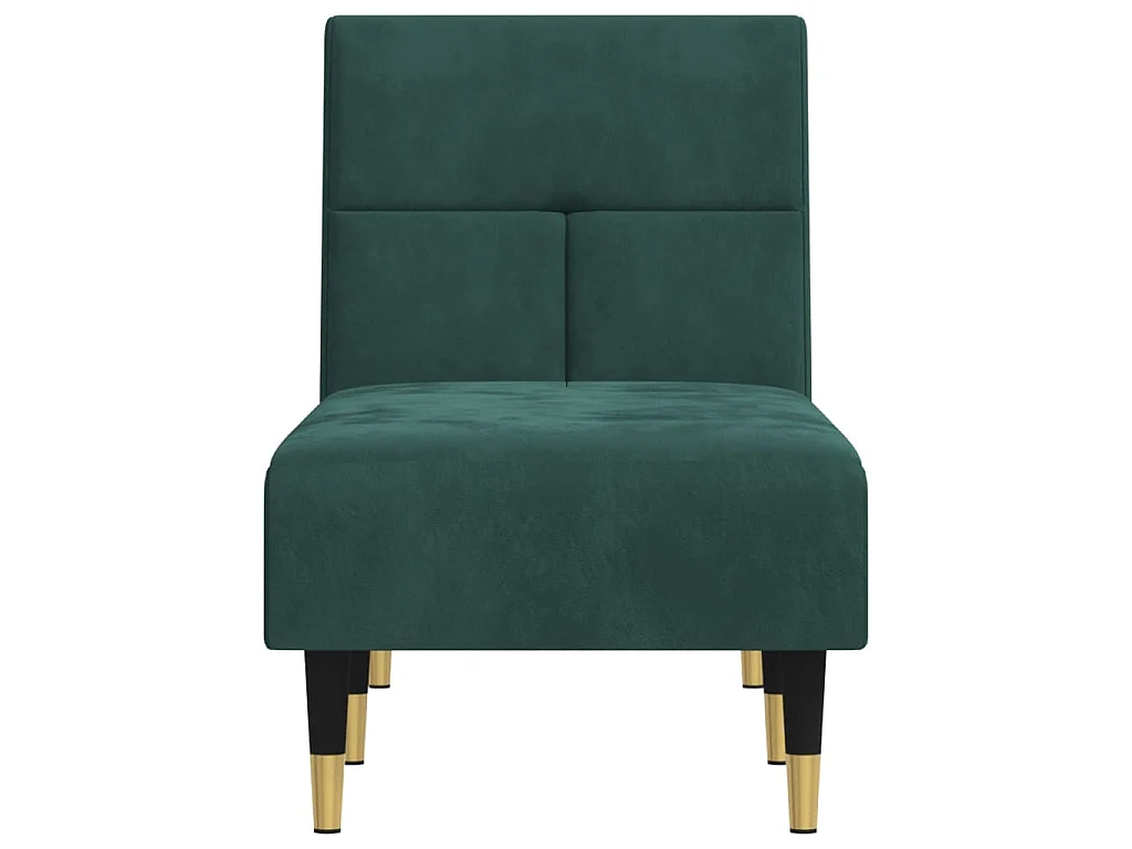 Chaise longue vert foncé velours
