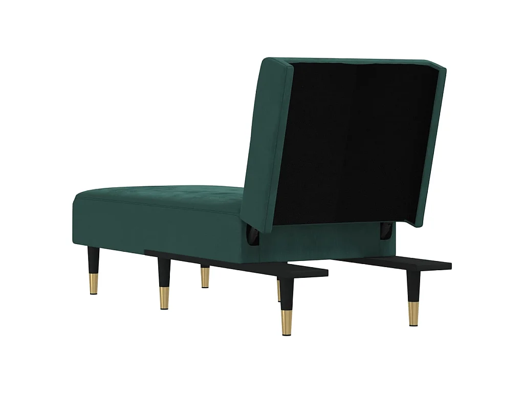 Chaise longue vert foncé velours