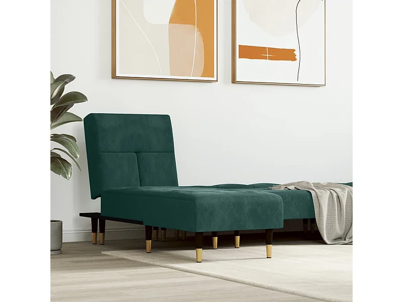 Chaise longue fluweel donkergroen