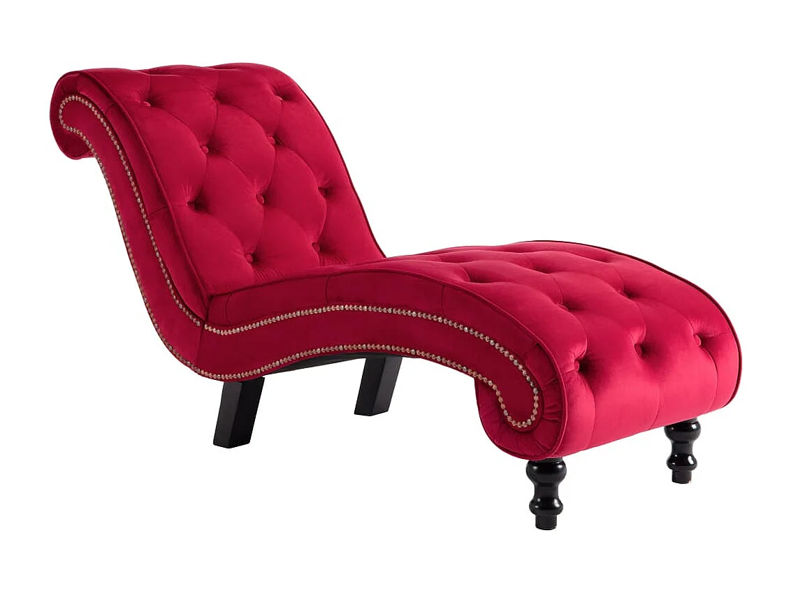 Chaise longue Velours Rouge