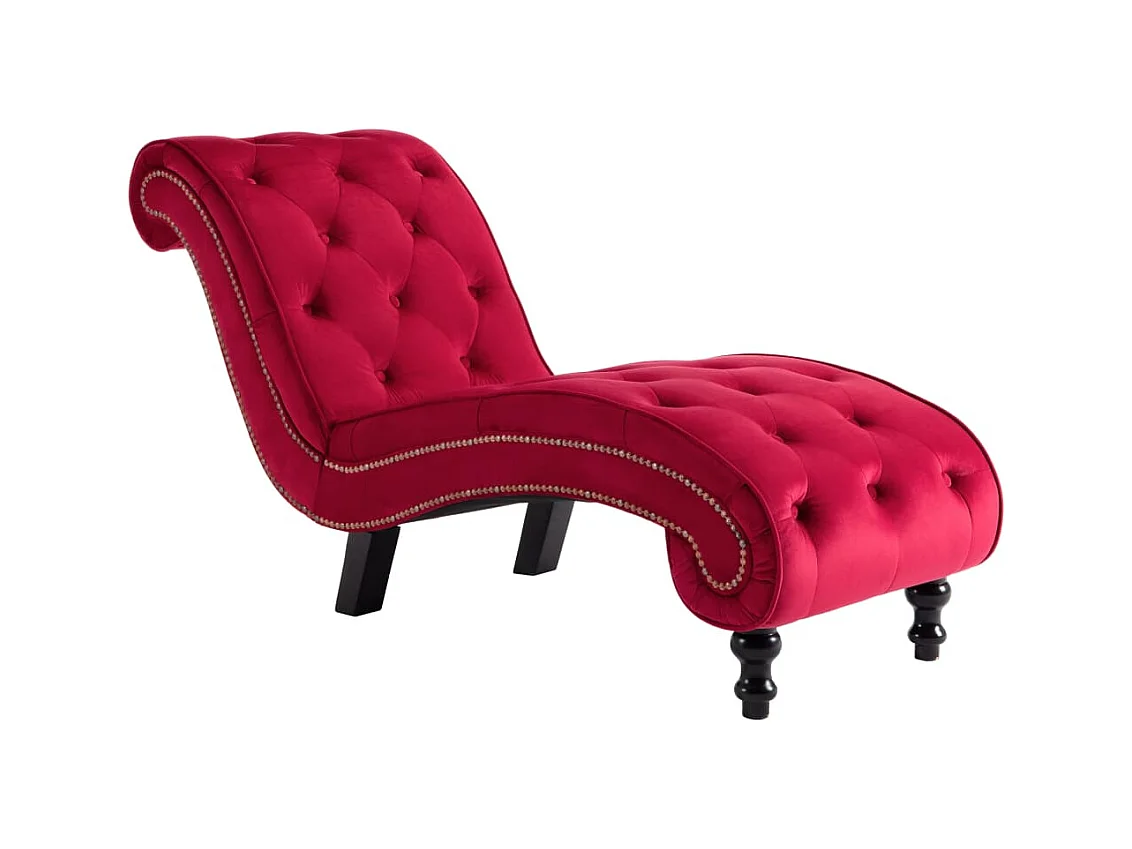 Chaise longue Velours Rouge