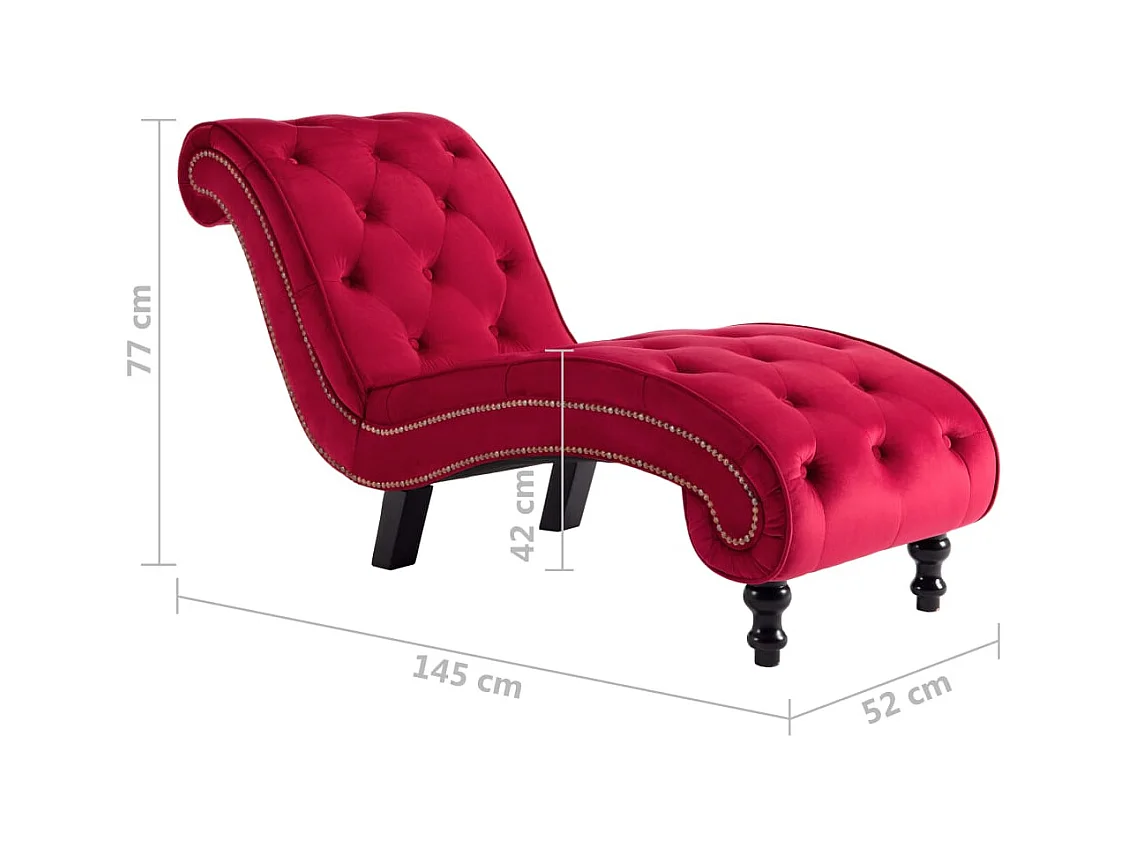 Chaise longue Velours Rouge