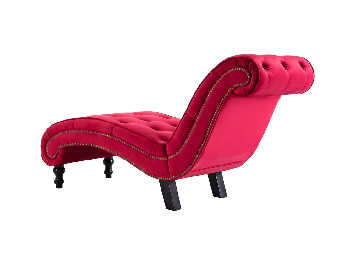 Chaise longue Velours Rouge