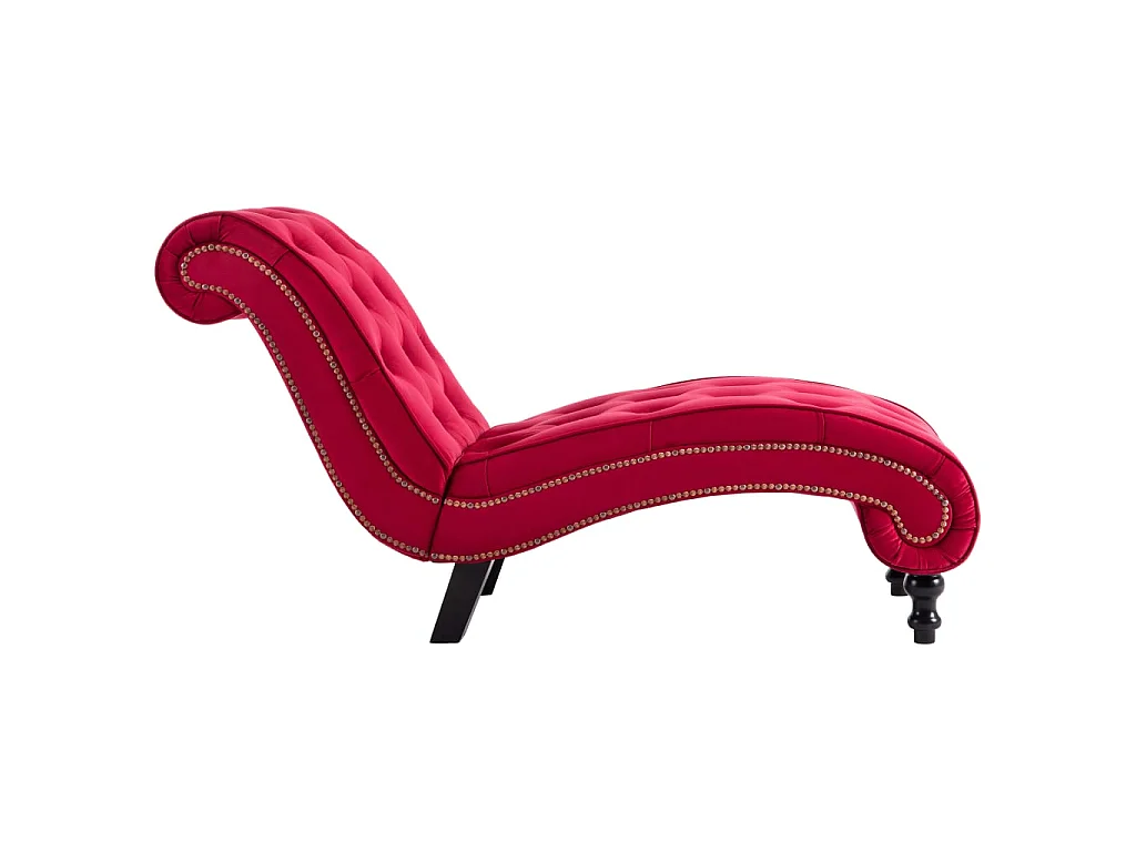 Chaise longue fluweel rood