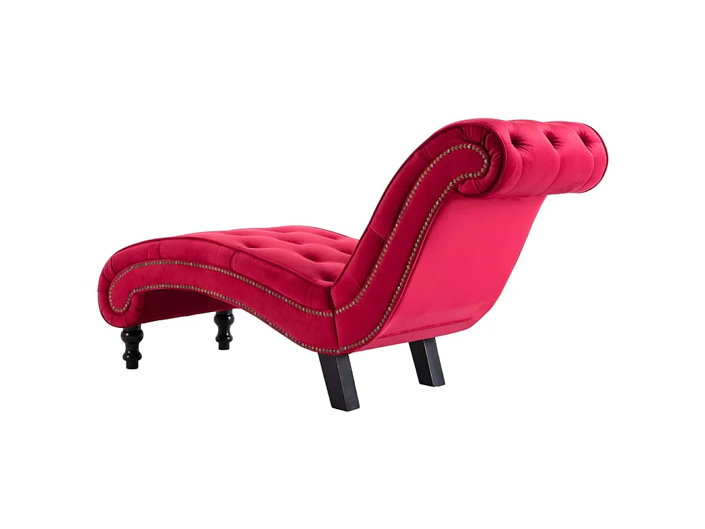 Chaise longue fluweel rood