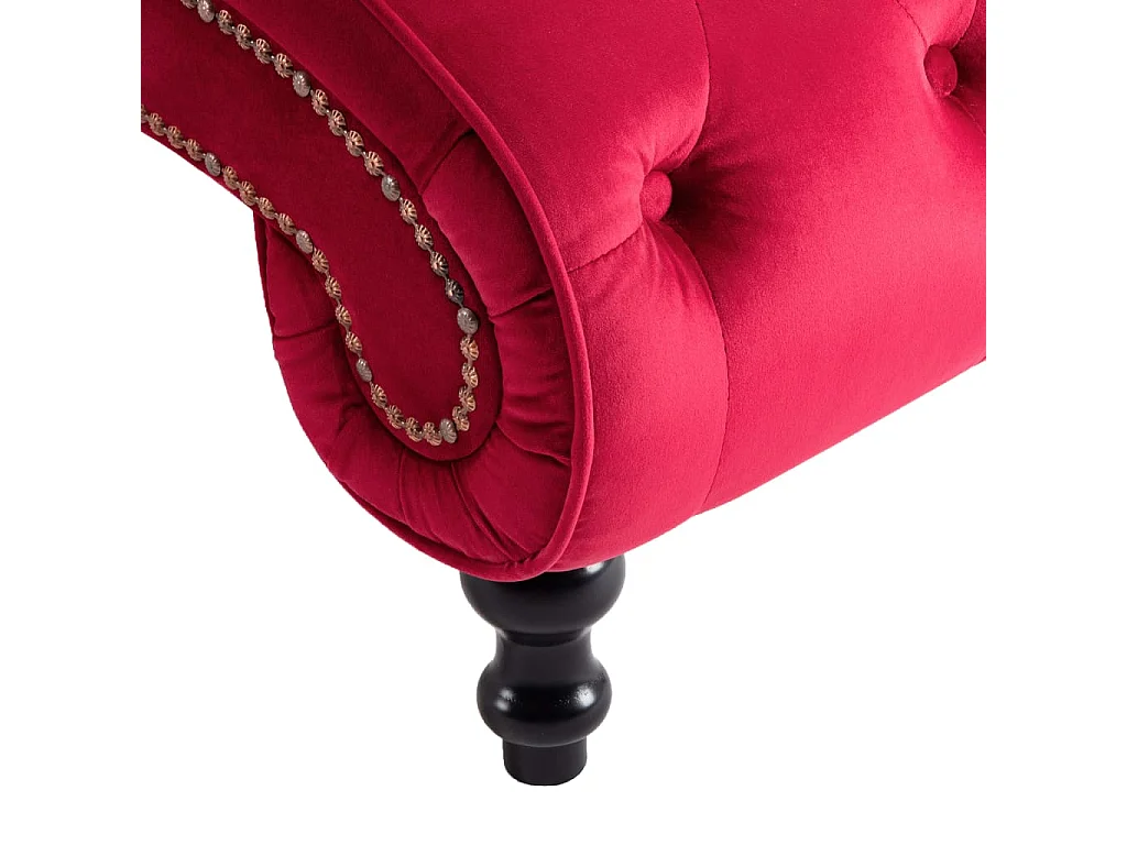 Chaise longue fluweel rood