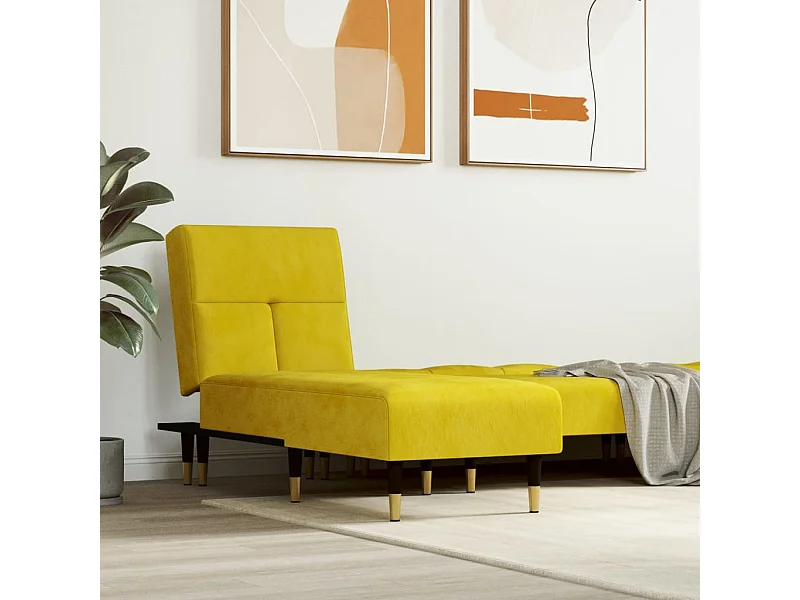Chaise longue veludo amarelo