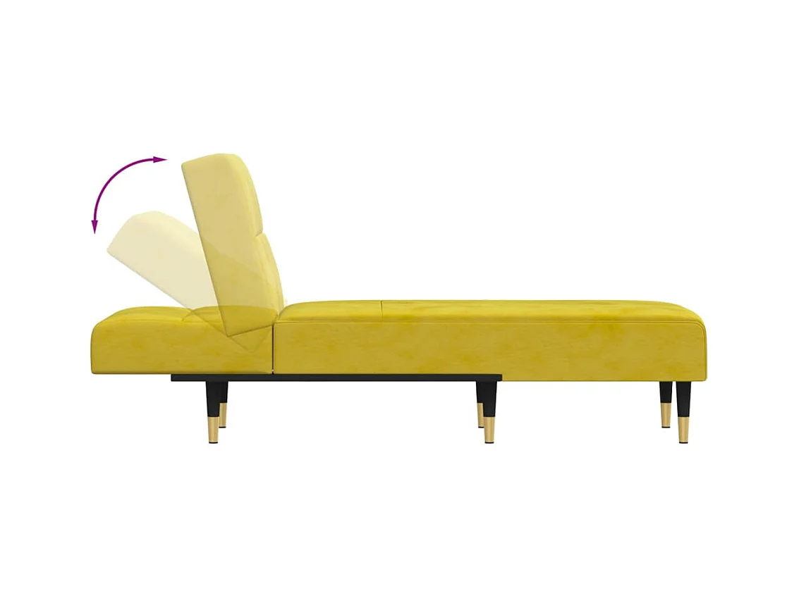 Chaise Longue in Velluto Giallo