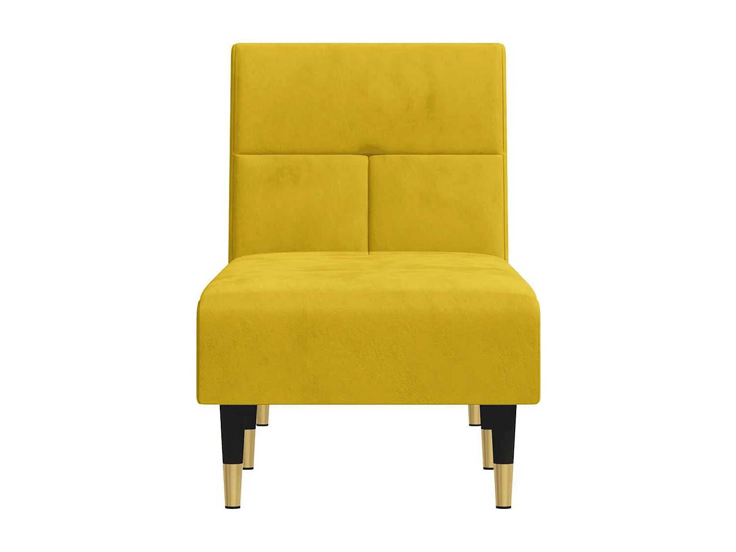 Chaise longue jaune velours