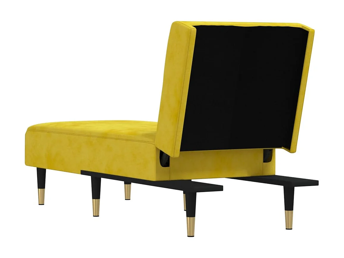 Chaise longue jaune velours