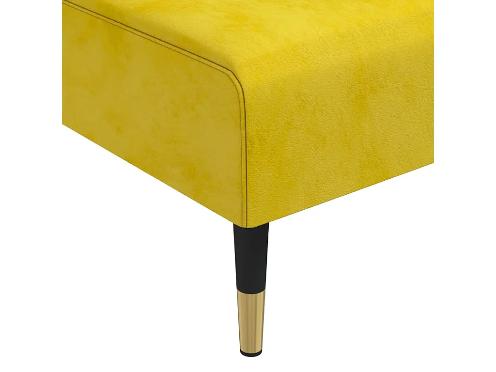 Chaise longue jaune velours