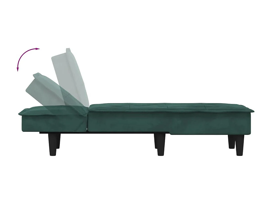 Chaise Longue in Velluto Verde Scuro