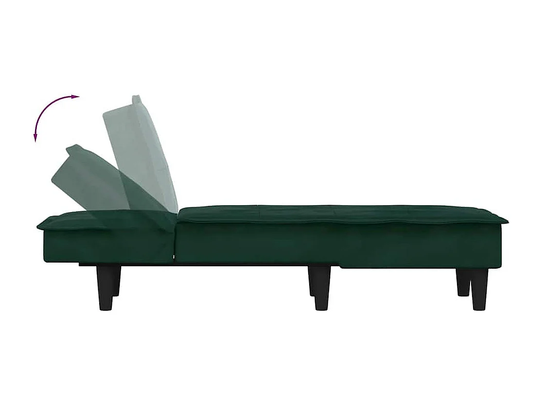 Chaise longue vert foncé velours