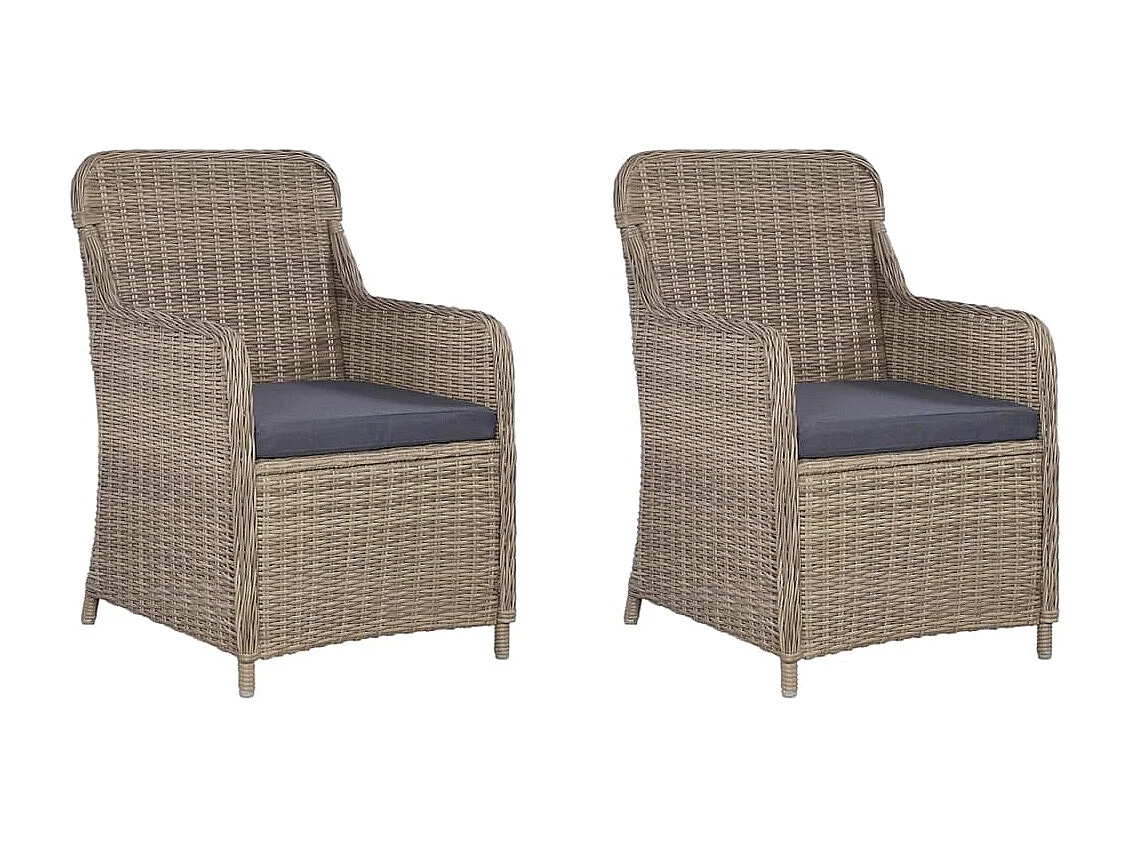 Ensemble à manger de jardin 3 pcs Marron