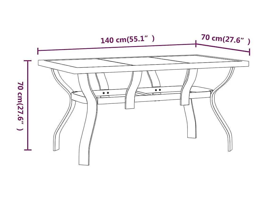 Ensemble à manger de jardin 5 pcs Noir