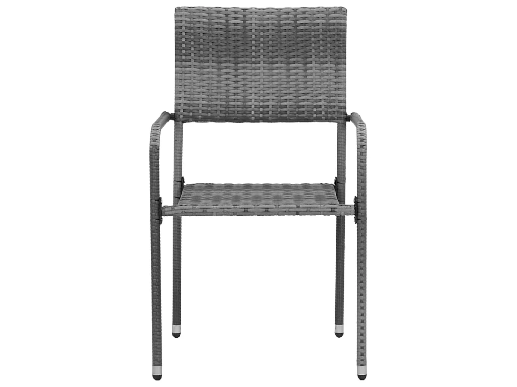 Ensemble à manger d'extérieur 7 pcs Résine tressée Gris