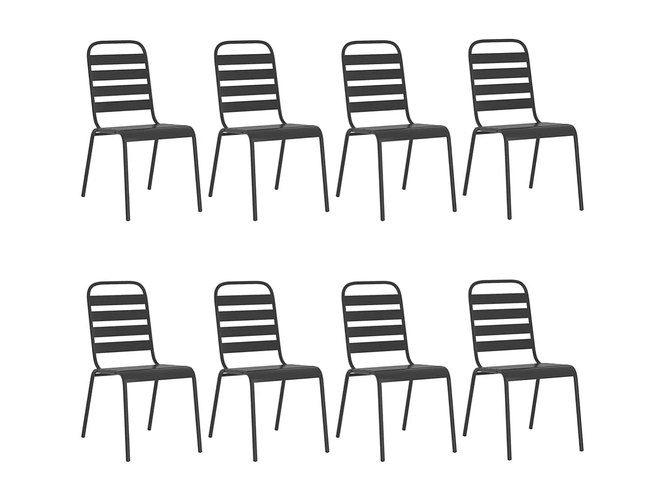 9-delige Tuinset staal antracietkleurig