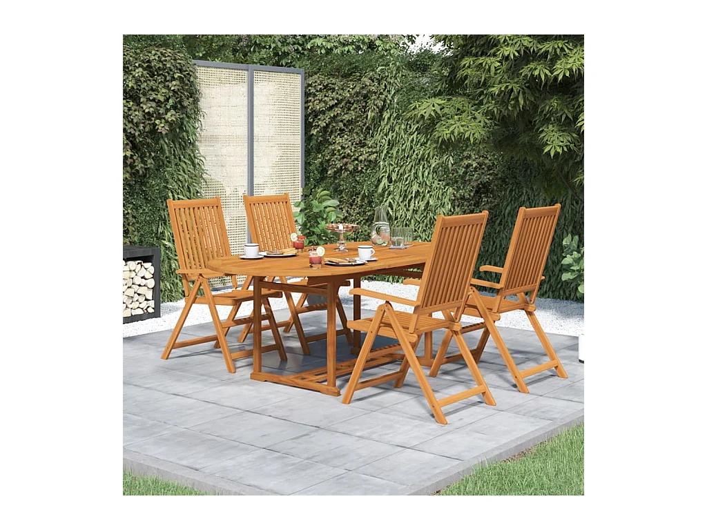 Ensemble à manger de jardin 5 pcs Bois d'acacia massif