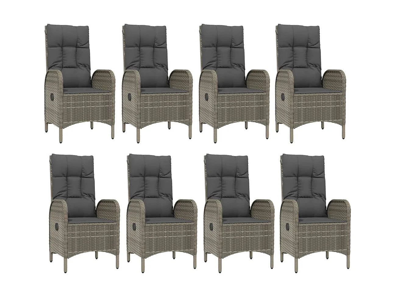 Ensemble à manger de jardin 9pcs et coussins noir et gris