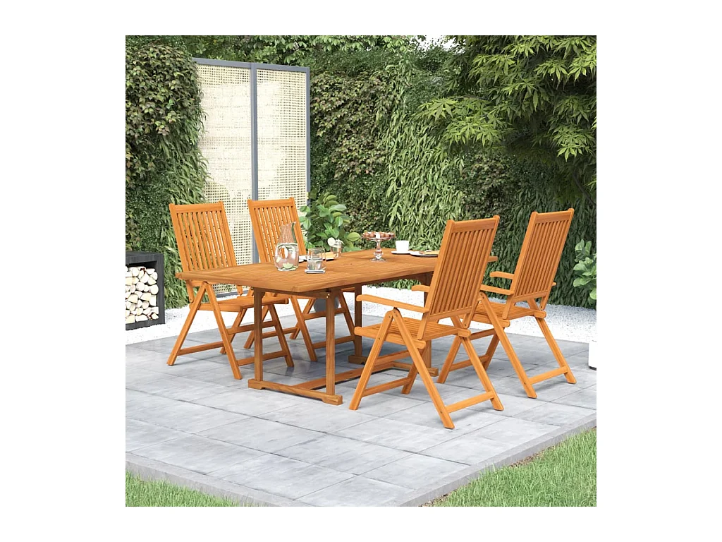 Ensemble à manger de jardin 5 pcs Bois d'acacia massif