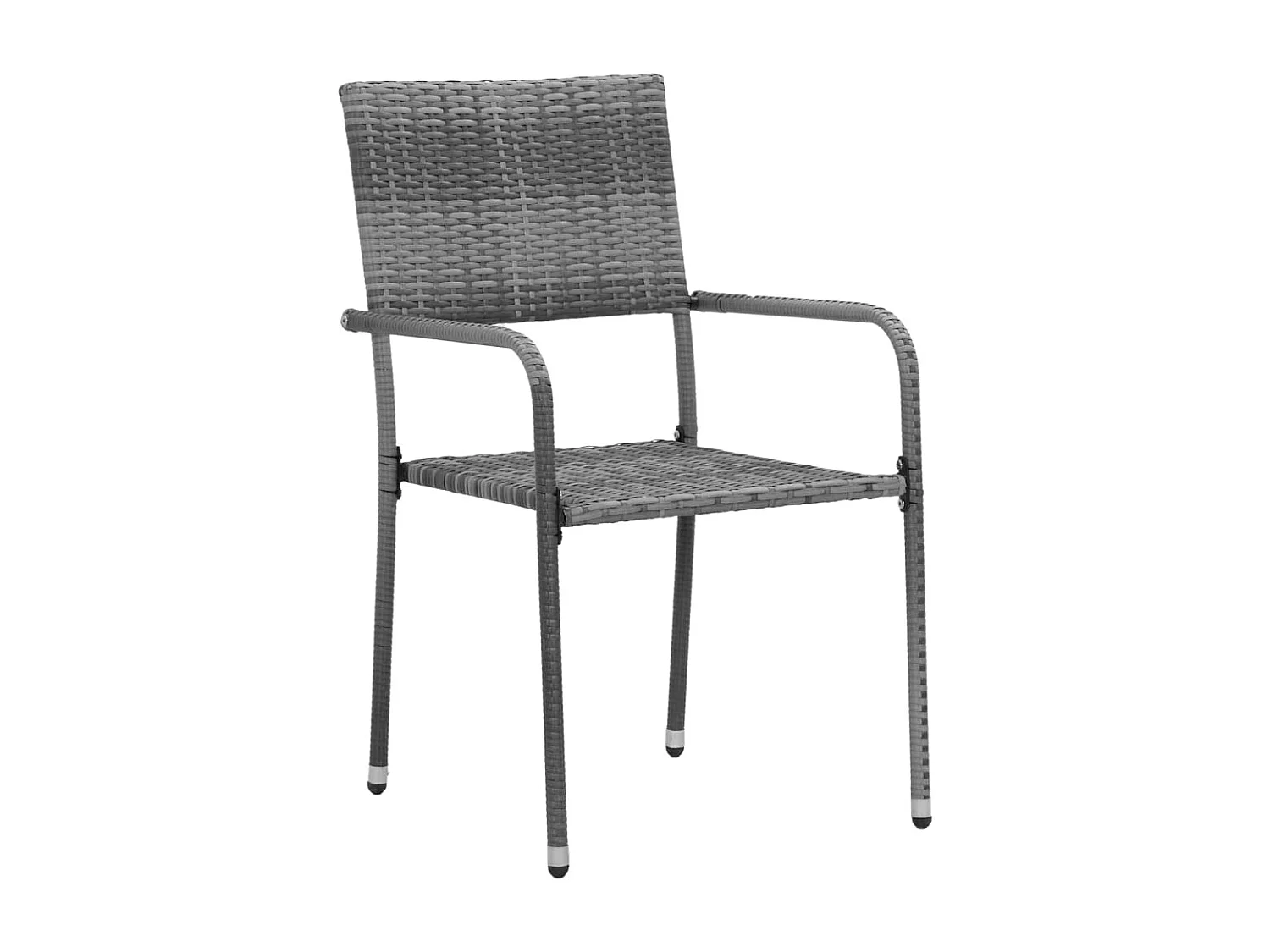 Mobilier à dîner d'extérieur 7 pcs Résine tressée Gris