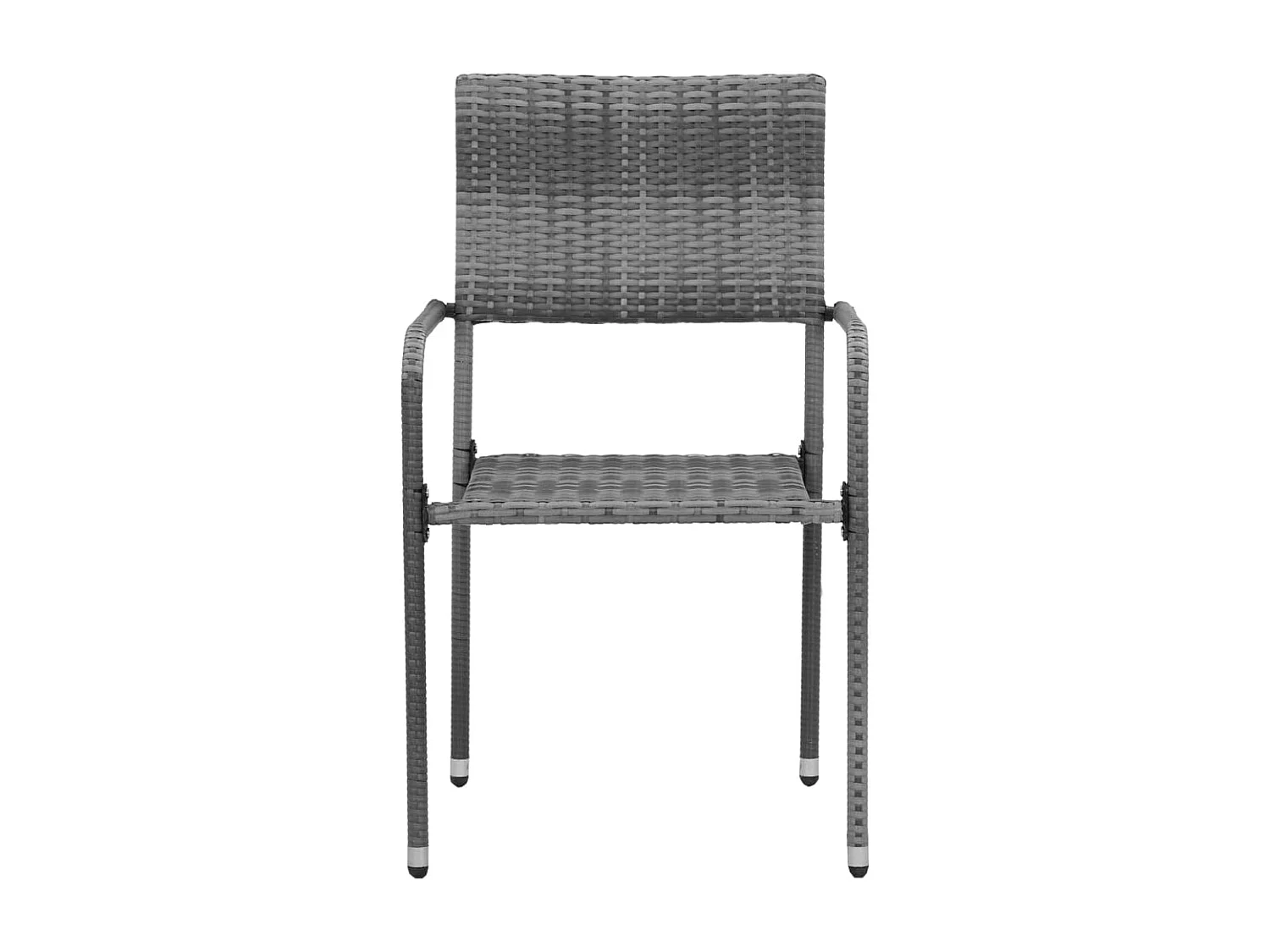 Mobilier à dîner d'extérieur 7 pcs Résine tressée Gris
