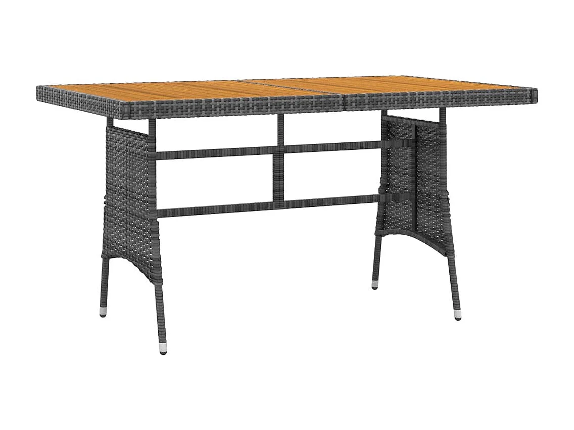 Mobilier à dîner d'extérieur 7 pcs Résine tressée Gris