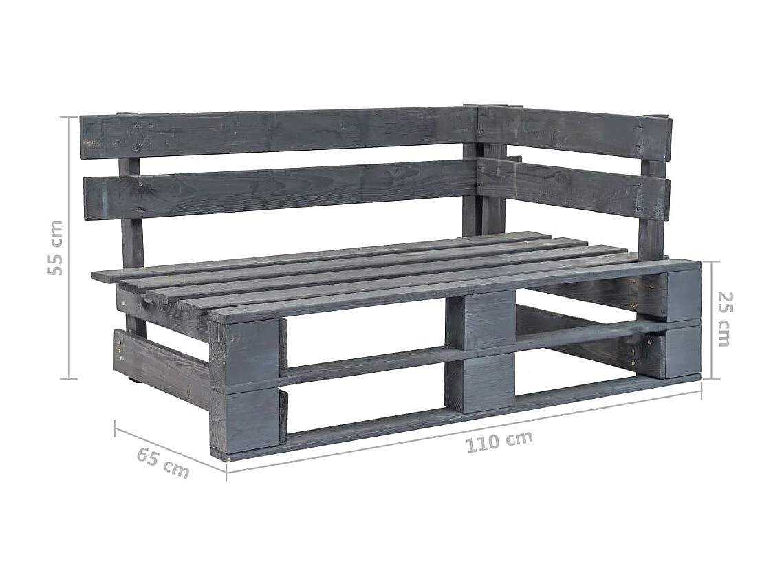4-delige Loungeset pallet met kussens grijs geïmpregneerd hout