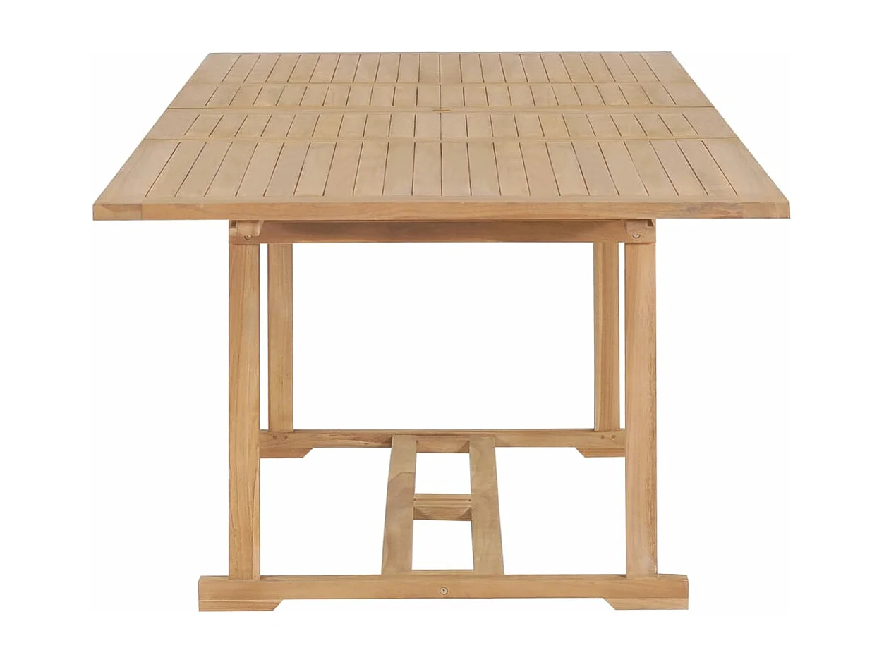 Set da Pranzo per Esterni 9 pz 180-280x100x75 cm Teak Massello