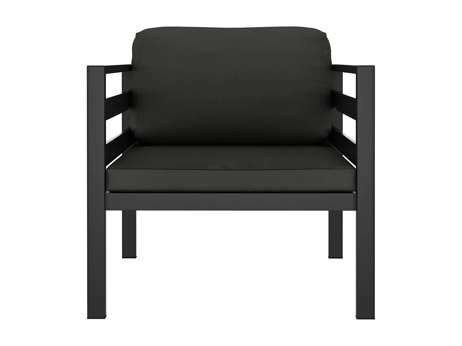 Salon de jardin 3 pcs avec coussins Aluminium Anthracite