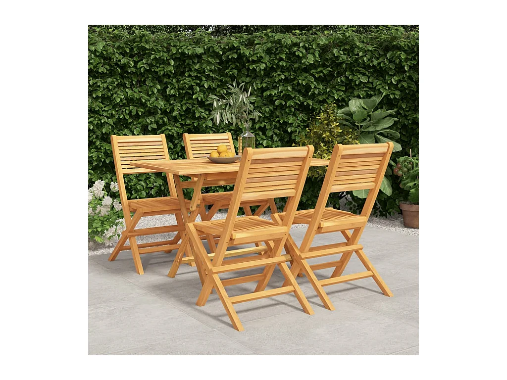 Ensemble à manger de jardin 5 pcs Bois de teck massif